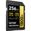 Lexar Professional 1800x 256GB SDXC UHS-II, U3, Gold Series
