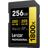Lexar Professional 1800x 256GB SDXC UHS-II, U3, Gold Series