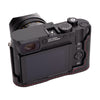 Arte di Mano Leica Q3 Half Case (Type 1-SD, Screw Secured) - Rally Black with Red Stitching