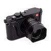 Arte di Mano Leica Q3 Half Case (Type 2-TR, Snap Secured, Tripod Mount) - Rally Black with White Stitching