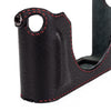 Arte di Mano Leica Q3 Half Case (Type 2-TR, Snap Secured, Tripod Mount) - Rally Black with Red Stitching