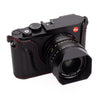 Arte di Mano Leica Q3 Half Case (Type 2-TR, Snap Secured, Tripod Mount) - Rally Black with Red Stitching