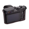 Arte di Mano Leica Q3 Half Case (Type 2-TR, Snap Secured, Tripod Mount) - Rally Black with Red Stitching