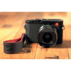 EDDYCAM Elk Leather Wrist Strap (Sling 1), Black/Red with Red Stitching