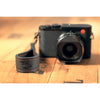 EDDYCAM Elk Leather Wrist Strap (Sling 1), Black/Black with Red Stitching