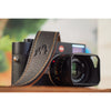 EDDYCAM Elk Leather Neck Strap, 35mm Wide, Black/Natural with Natural Stitching