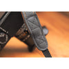 EDDYCAM Elk Leather Neck Strap, 35mm Wide, Anthracite/Natural with Natural Stitching