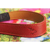 EDDYCAM Elk Leather Neck Strap, 35mm Wide, Red/Natural with Natural Stitching