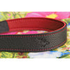 EDDYCAM Elk Leather Neck Strap, 35mm Wide, Black/Red with Red Stitching