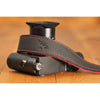 EDDYCAM Elk Leather Neck Strap, 35mm Wide, Black/Red with Red Stitching