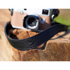 EDDYCAM 200cm Extra Long Elk Leather Neck Strap, 35mm Wide, Black/Black with Black Stitching