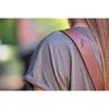 EDDYCAM Elk Leather Vintage Neck Strap, 35mm Wide, Cognac/Natural with Natural Stitching