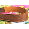 EDDYCAM Elk Leather Vintage Neck Strap, 35mm Wide, Cognac/Natural with Natural Stitching