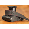 EDDYCAM Elk Leather Neck Strap, 35mm Wide, Black/Black with Red Stitching