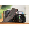 EDDYCAM Elk Leather Neck Strap, 35mm Wide, Black/Black with Red Stitching