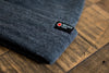 M6 Leather Patch Beanie, Charcoal Gray