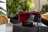 Oberwerth M11 Leather Camera Bag, Black with Red Stitching
