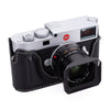 Arte di Mano Half Case for Leica M11 with Advanced Battery Access Door - Minerva Black with White Stitching