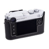 Arte di Mano Half Case for Leica M11 with Advanced Battery Access Door - Minerva Black with White Stitching