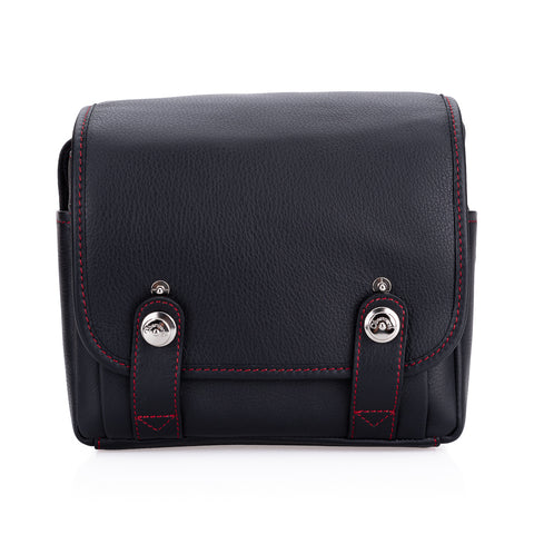 Oberwerth M11 Leather Camera Bag, Black with Red Stitching