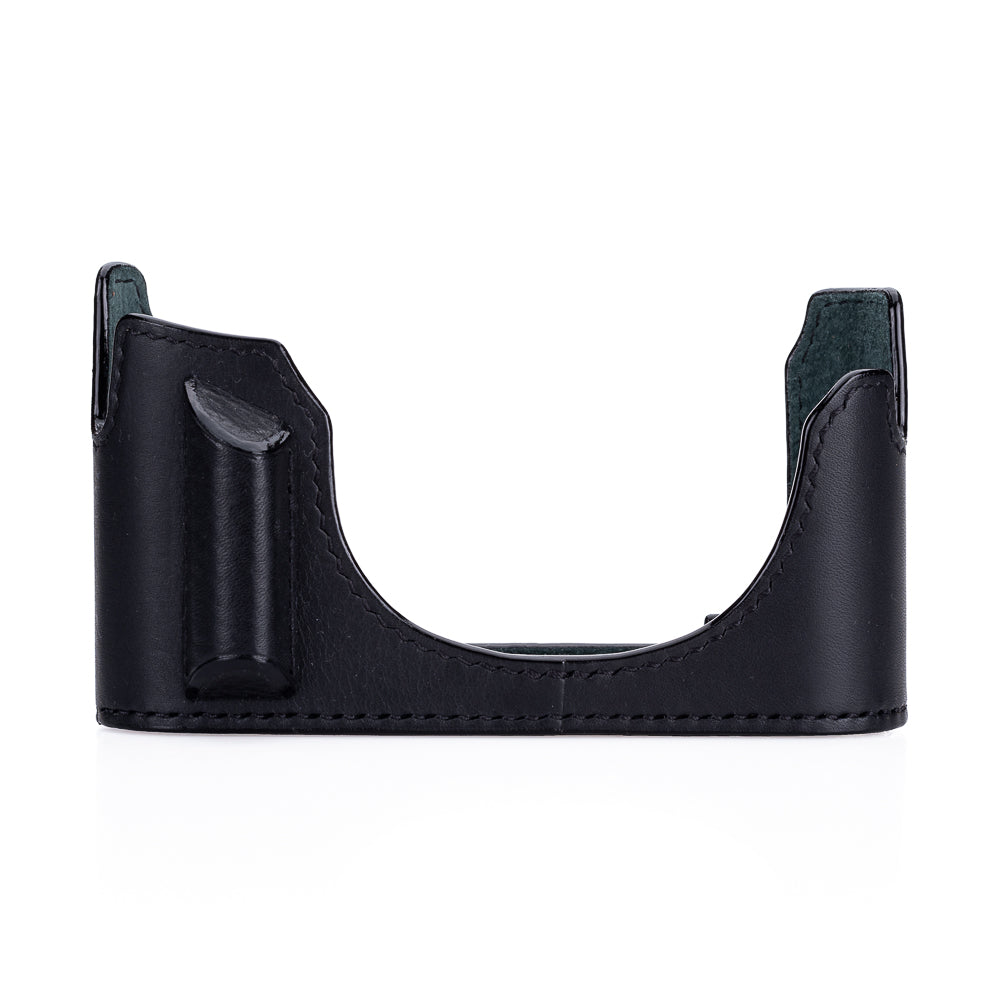 Arte di Mano Aventino Half Case with Advanced Battery Door for Leica M11 - Minerva Black with Black Stitching