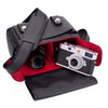 Oberwerth M11 Leather Camera Bag, Black with Red Stitching