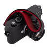 EDDYCAM Elk Leather Wrist Strap (Sling 1), Black/Red with Red Stitching