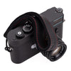 EDDYCAM Elk Leather Wrist Strap (Sling 1), Black/Black with Red Stitching