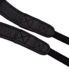 EDDYCAM Elk Leather Neck Strap, 35mm Wide, Black/Mongolian Yak with Black Stitching