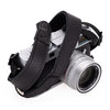 EDDYCAM Elk Leather Neck Strap, 35mm Wide, Black/Mongolian Yak with Black Stitching