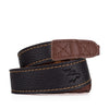 EDDYCAM Elk Leather Vintage Neck Strap, 35mm Wide, Black/Natural with Natural Stitching