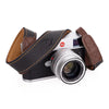 EDDYCAM Elk Leather Vintage Neck Strap, 35mm Wide, Black/Natural with Natural Stitching