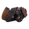 EDDYCAM Elk Leather Vintage Neck Strap, 35mm Wide, Black/Natural with Natural Stitching