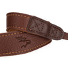 EDDYCAM Elk Leather Vintage Neck Strap, 35mm Wide, Cognac/Natural with Natural Stitching