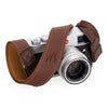 EDDYCAM Elk Leather Vintage Neck Strap, 35mm Wide, Cognac/Natural with Natural Stitching