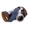EDDYCAM Elk Leather Vintage Neck Strap, 35mm Wide, Sky/Natural with Natural Stitching