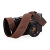 EDDYCAM Elk Leather Vintage Neck Strap, 35mm Wide, Cognac/Mongolian Yak with Natural Stitching