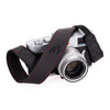 EDDYCAM Elk Leather Neck Strap, 35mm Wide, Black/Black with Red Stitching