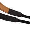 EDDYCAM Elk Leather Neck Strap, 35mm Wide, Black/Natural with Black Stitching