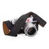 EDDYCAM Elk Leather Neck Strap, 35mm Wide, Black/Natural with Black Stitching