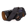 EDDYCAM Elk Leather Neck Strap, 35mm Wide, Black/Natural with Black Stitching