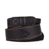 EDDYCAM Elk Leather Neck Strap, 35mm Wide, Black/Natural with Natural Stitching