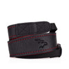 EDDYCAM Elk Leather Neck Strap, 35mm Wide, Black/Red with Red Stitching