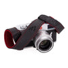 EDDYCAM Elk Leather Neck Strap, 35mm Wide, Black/Red with Red Stitching