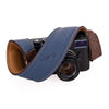 EDDYCAM Elk Leather Vintage Neck Strap, 50mm Wide, Sky/Natural with Natural Stitching