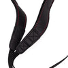 EDDYCAM Elk Leather Neck Strap, 50mm Wide, Black/Black with Red Stitching