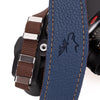 EDDYCAM Elk Leather Vintage Neck Strap, 35mm Wide, Sky/Natural with Natural Stitching