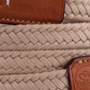 Arte di Mano Waxed Cotton Neck Strap, 100cm - Beige Cotton with Barenia Tan Leather Accents