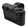 Arte di Mano Leica Q2 Half Case with Battery & SD Card Access Door - Minerva Black with Black Stitching