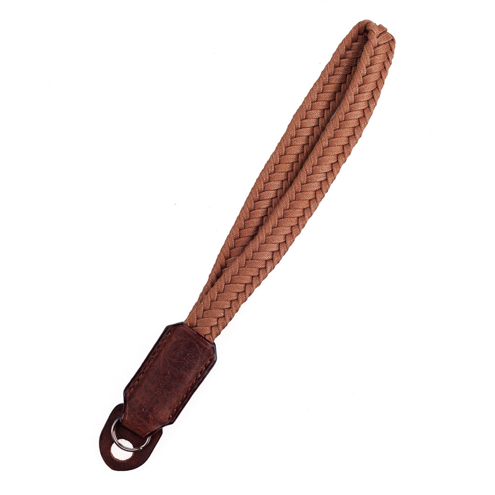 Arte di Mano Waxed Cotton Hand Strap - Brown Cotton with Rally Volpe Leather Accents